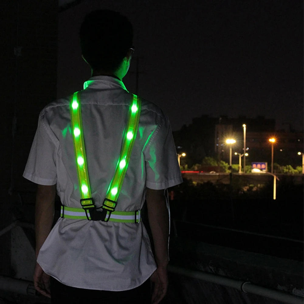 Description Picture 5 of itemHigh Visibility Reflection Vest Cycling Vest Reflective Safety Belt With LED Light Night Running Cycling Walking Jogging Vests