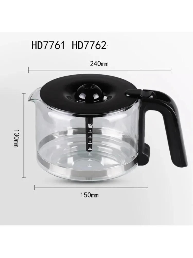 Description Picture 2 of itemCoffee Maker Glass Jug for  HD7761 HD7762 HD7765 HD7766 HD7767 HD7768 HD7769 Coffee Maker Spare Parts Accessories