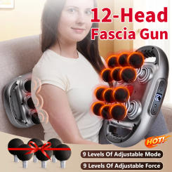 Red Light Fascial Massage Gun Vibration Massager Deep Tissue Massage Fascia Gun Shoulder Neck Back Muscle Massager Fitness Tool