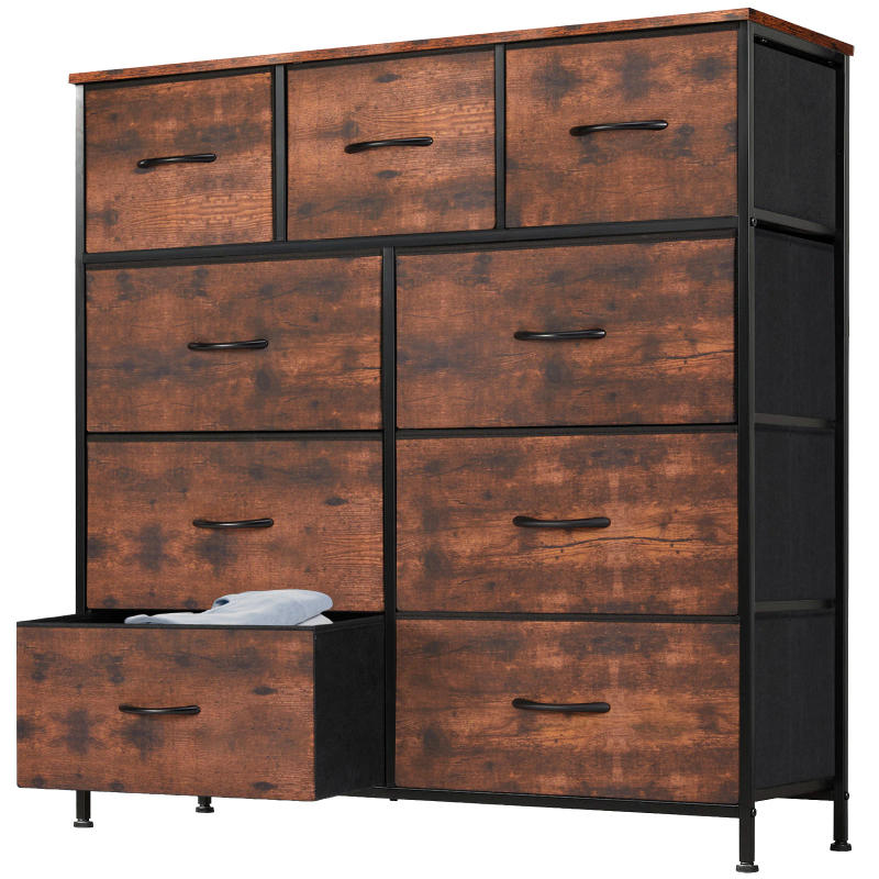 Description Picture 3 of itemJHK Dresser For Bedroom With 9 Fabric Storage Drawer Wardrobe Tall Chest Organizer Closet Adult Kids Clothes Cabinet Furniture