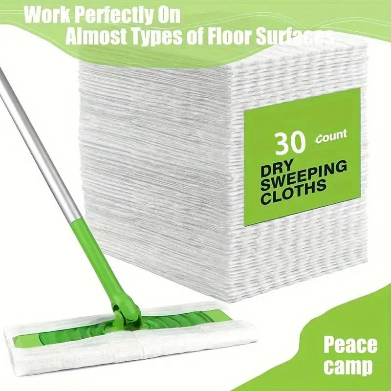 Description Picture 4 of item30/100PCS Disposable MicroFibre Electrostatic Floor Cloths Dust Removal Mop Paper Floor Cleaning Wipes for Flat Swivel Mop