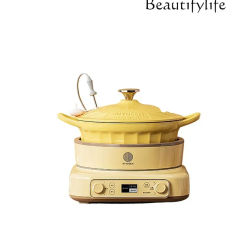 Enamel Pot Induction Cooker Soup Household 25cm Stew Thermal Casserole Multifunctional Pan
