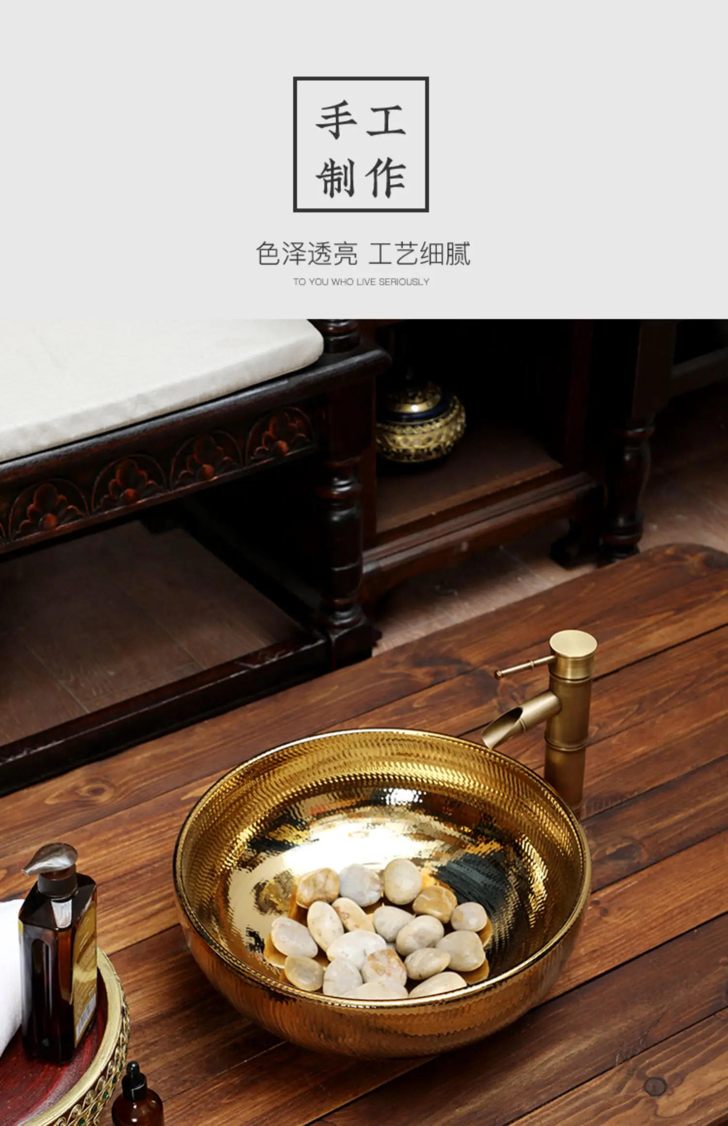 Description Picture 4 of itemThai Spa Club Hotel Foot Wash Foot Bath Tub Ceramic Table Basin Wash Basin Bathroom Basin Home