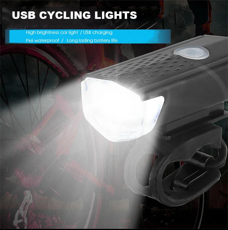 Description Picture 2 of itemUSB Rechargeable Bike Light Set Front Light with Taillight Easy to Install 3 Modes Bicycle Accessories for the Bicycle