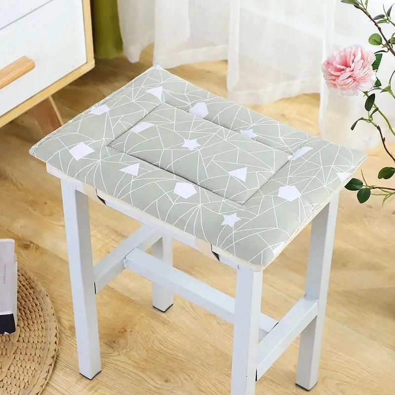 Description Picture 5 of itemStudent Stool Non-slip Cushion Winter Thickened Seat Cushion Household Rectangular Small Stool Pad Cushion With Elastic Buckle