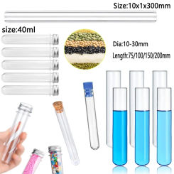 10P Glass test tube borosilicate Clear  glass test tube vase for scientific experiment parties, office desktop flower decoration