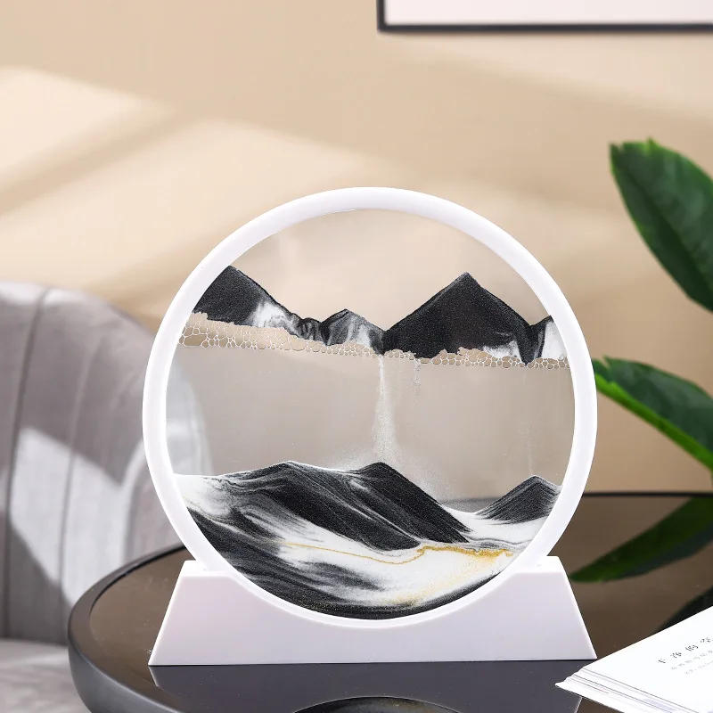 Description Picture 4 of itemSandscape Moving Sand Art Picture Round Glass 3D Deep Sea Quicksand Craft Home Decor Liquid Hourglass Flowing Sand Painting Gift