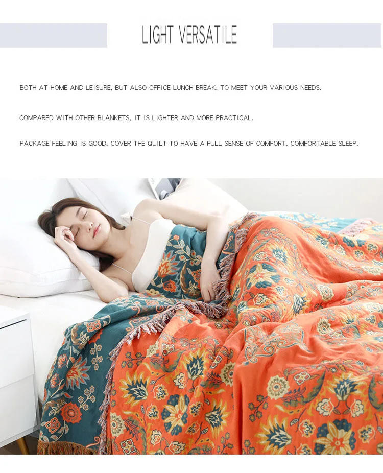 Description Picture 6 of itemNordic throw blanket for beds cotton Double sided sofa cover sofa cushion soft blanket Leisure bedspread four seasons thin quilt