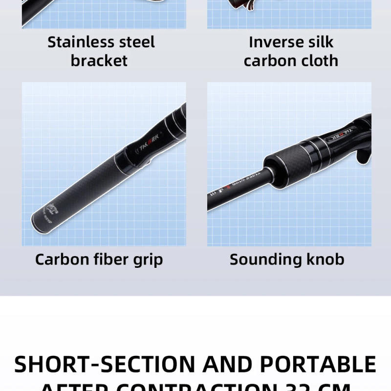 Description Picture 5 of itemFISHINGFANS Ultralight Telescopic Lure Rod Travel Rod Carbon Handle solid tip Fishing Rod UL Portable Fishing Rod