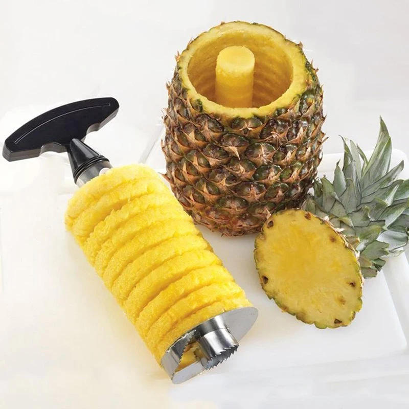 Description Picture 4 of itemPineapple Peeler Cutter Stainless Steel Convenient Spiral Pineapple Cutting Machine Fruit Peeling Corer Tool Kitchen Accessories