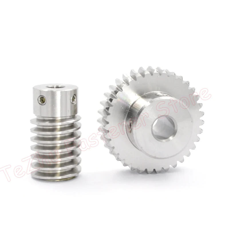 Description Picture 6 of item1pc 1M Stainless Steel Worm Gears Rod Speed Ratio 15/20/25/30/35/40/50/60 1 Module Turbine Worm Gear Reducer Parts