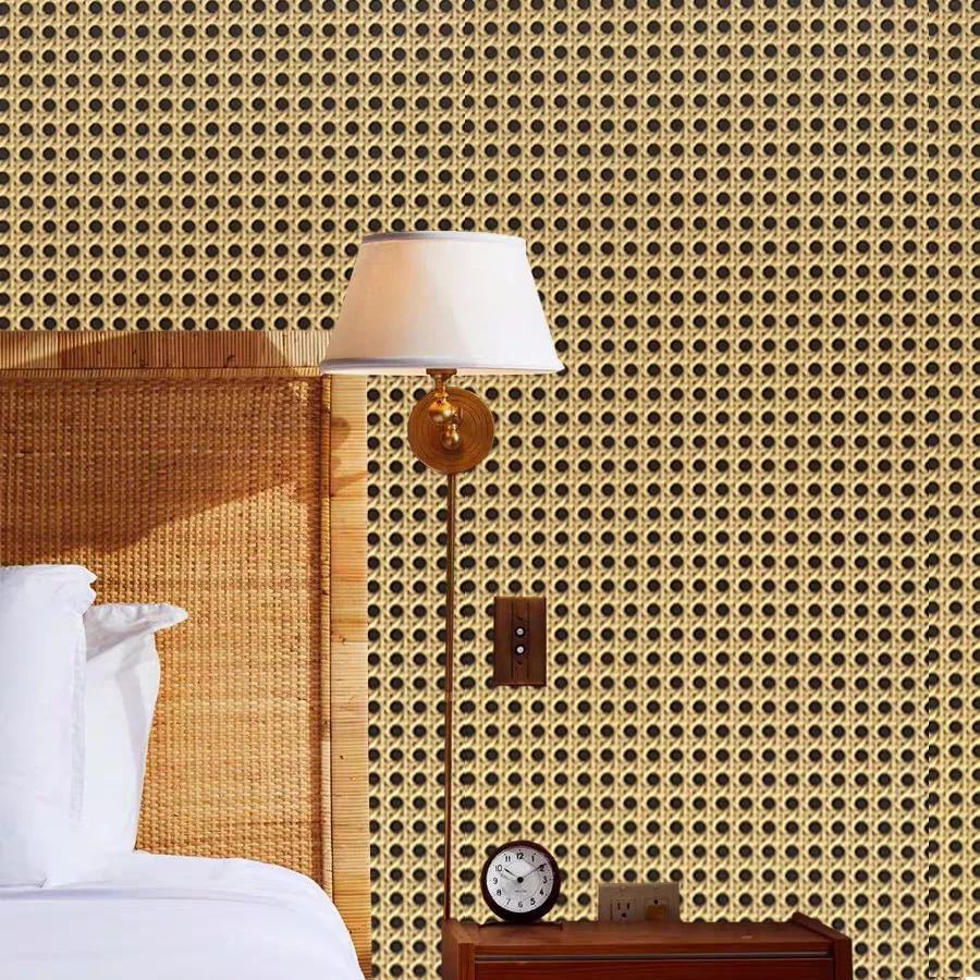 Description Picture 5 of itemRattan Pattern Honeycomb Lattice Self-adhesive Entrance Hall Waterproof Mildew-proof Wallpaper Chinese Style Homestay Decoration