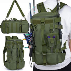 Large Capacity Fishing Gear Storage Backpack Fishing Bag Wet Dry Separation Splash-proof LUYA Bag Hiking Fishing Camping Packs