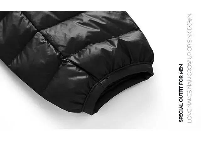 Description Picture 6 of itemMen Spring Jacket Ultra Light Thin 90% White Duck Down Jackets Casual Portable Spring Coat for Men Down Parkas Size M-5XL