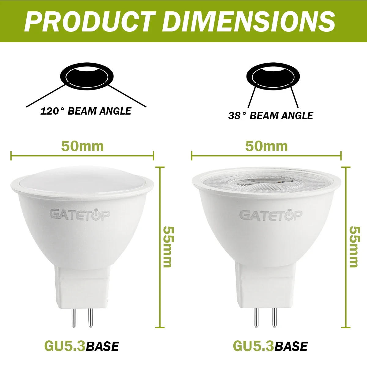 Description Picture 4 of item50PCS Gu5.3 LED Spotlight Mr16 AC220V AC110V DC12V 3000K/4000K/6000K Lighting Bulbs Lamp for Home Living Bedroom Home Derection