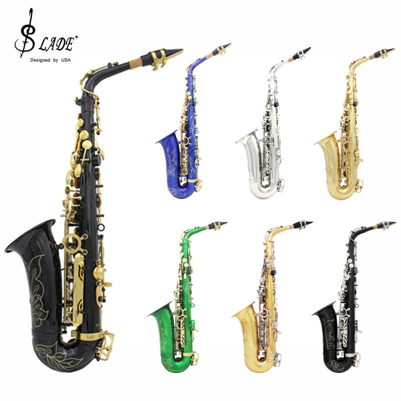 Description Picture 6 of itemSLADE Alto Saxophone Eb Professional Woodwind Instrument Brass Gold Lacquer Eb E Flat Alto Sax With Case Parts & Accessories