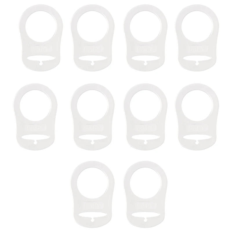 Description Picture 2 of item10 Pcs Button Silicone Ring Mam Pacifier Holder Mannequin Clip Adapter Transparent