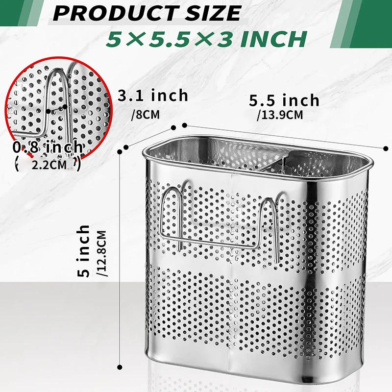 Description Picture 6 of itemStainless Steel Utensil Holder for Dish Rack Chopstick Basket Silverware Drying Rack Holder for Dishwasher Utensil Drying Rack