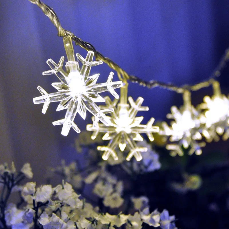 Description Picture 4 of itemSnowflake Lights String LED Festoon Light battery Christmas Tree Light Aesthetic Room Decoration Wedding Party New Year's Decor