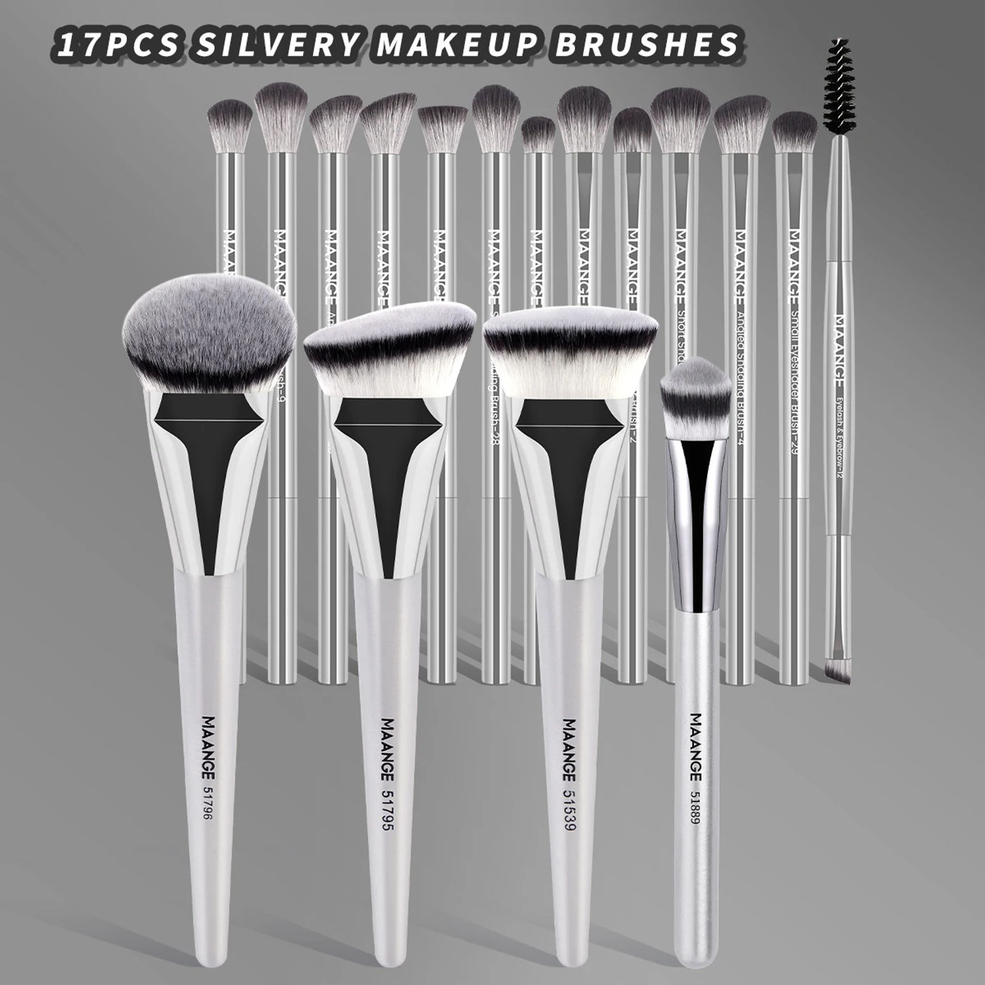 Description Picture 2 of itemMAANGE 17pcs Makeup Brush Set Soft Dense Foundation Concealer for Liquid Cream Blending Detail Eyeshadow Brushes Beauty Tools
