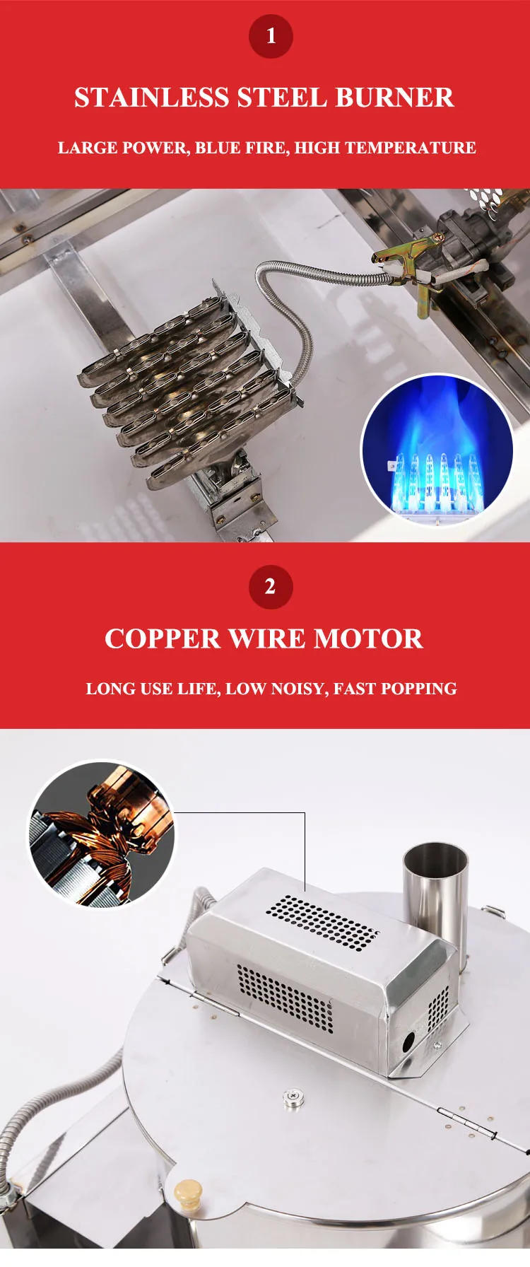 Description Picture 5 of itemProfessional Sweet Caramel Popcorn Making Machine Commercial Caramel Kettle Corn Popcorn Machine / Corn Popping Machine