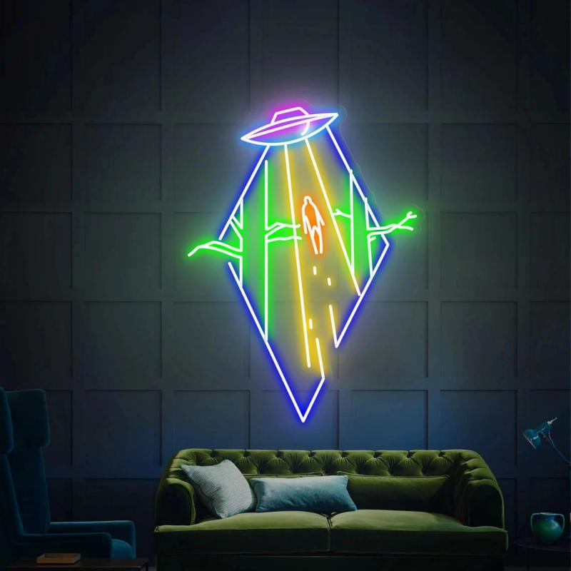 Description Picture 3 of itemUFO Neon Sign LED Neon Lights  Neon Wall Decor Flying Saucer Bedroom Neon Night Light Creative Home Bedroom Room Wall Lamp