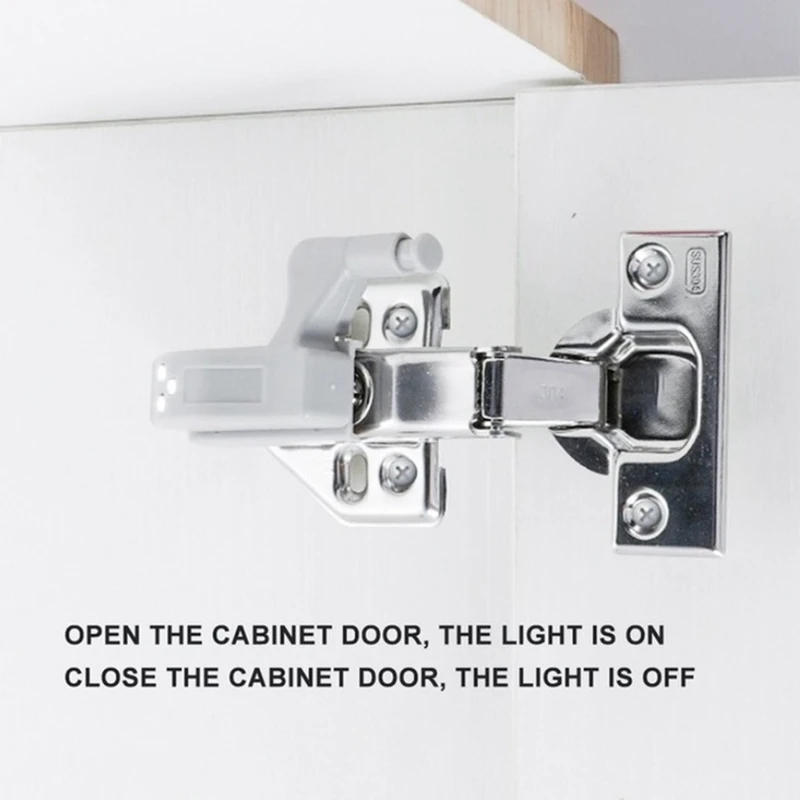 Description Picture 4 of item10 PCS LED Inner Hinge Lamp Wardrobe Hinge Light Under Cabinet Light ABS Cupboard Sensor Lights For Bedroom Kitchen Closet