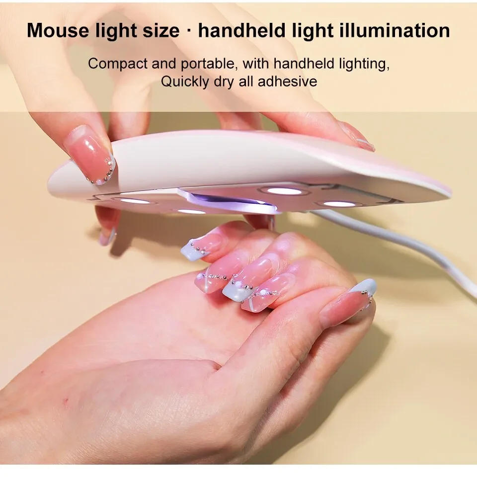 Description Picture 6 of item6W MINI Nail Art Machine LED Nail Gel Curing Lamp Light For Gel Polish Dryer 6Leds UV Nails Dryers Manicure Nail Art Tool 45,60S