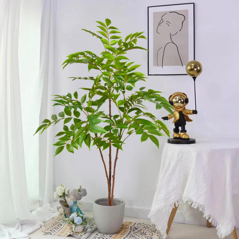 Description Picture 2 of item76-140cm Large Artificial Ficus Tree Branch Fake Lacquer Tree Plastic Banyan Plants Green Tall Palm Leaves For Home Garden Decor