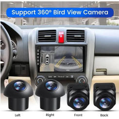 HD 1080p 3D 360 Panoramic Camera Monitoring System 4 Bird Eyes View Car Camera For Car Android Radio Player