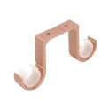 2Pcs Double Curtain Rod Brackets Holders Pole Support Ceiling Installation Dropship