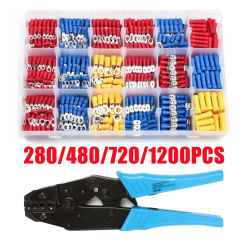Box Insulated Male Female Spade Terminal Cable Connector Electrical Wire Crimp Butt Ring Fork Spade Lug Rolled Assorted Kit