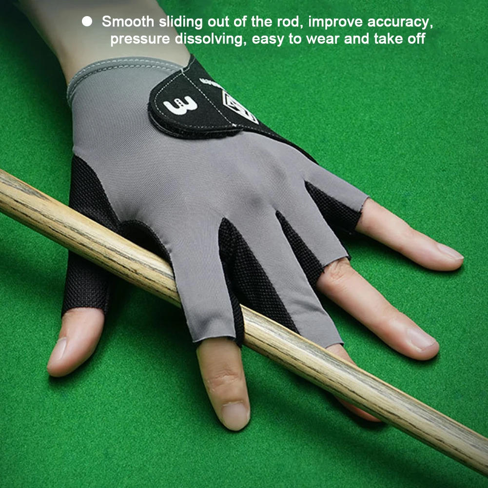 Description Picture 6 of item1Pc Billiards Glove Left Hand Snooker 5-Finger Glove Anti-slip Breathable Billiard Training Gloves for Men and Women