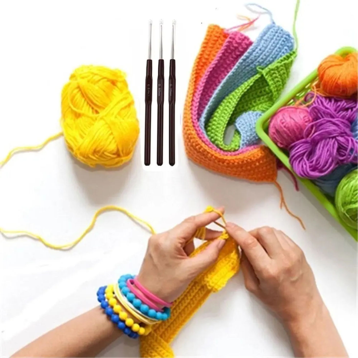 Description Picture 5 of item1 Piece Crochet Hook Mix 0.5mm-2.7mm Small Size Yarn Weave Knitting Needles For Lace Dolls DIY Tools 16 Sizes Hooks