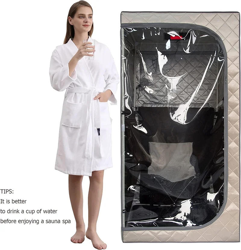 Description Picture 6 of itemPortable Full Size Infrared Sauna, Home Spa Detox Therapy with Upgrade Reinforced Portable Chair-Beige, L33.9" x W33.9" x H66.5"