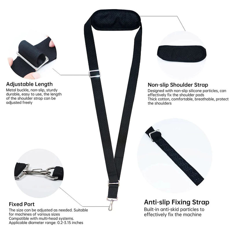 Description Picture 2 of item1pc Black Shoulder Strap built-in non-slip glue string trimmer leaf blower multi head system garden power tools accessories