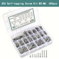 Self Tapping Screws Assortment Fasteners Set, 650pcs 304 Stainless Steel M3/M4/M5/M6 Sheet Metal Screws Kit