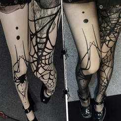 1/2Pcs Gothic Halloween Fishnet Tights Fashion Vintage Dark Silk Stocking Women Sexy Spider Web Witch Thin Pantyhose Girls Socks