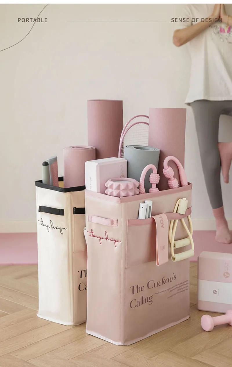 Description Picture 2 of itemHome Yoga Mat Storage Bag Large Capacity Multi-Pocket Yoga Fitness Products Organizer Home Yoga Sports Equipment Storage Basket