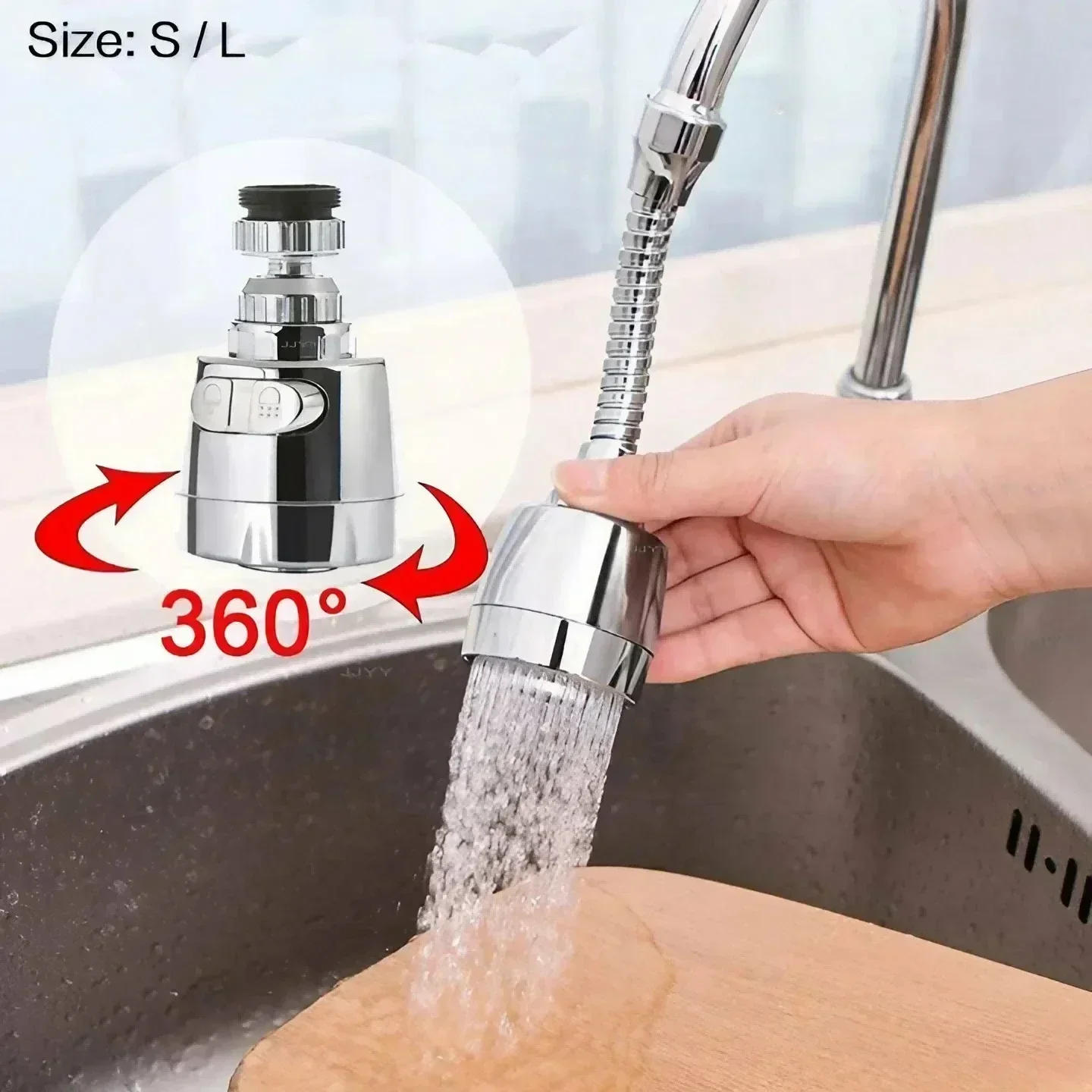 Description Picture 2 of itemUniversal Faucet 360 Degree Rotating Tap Filter Tip Water Bubbler Faucet Anti-Splash Economizer Kitchen Supplies S/L Optional