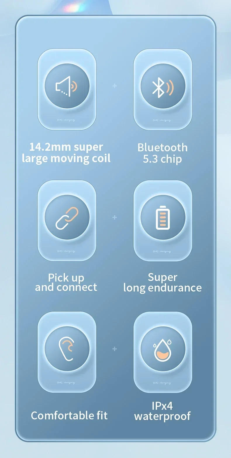 Description Picture 3 of itemNew X87 Bluetooth 5.3 Earphones Wireless Headphones Touch Control Gaming Headsets HIFI Stereo Noise Reduction Earbuds With Mic