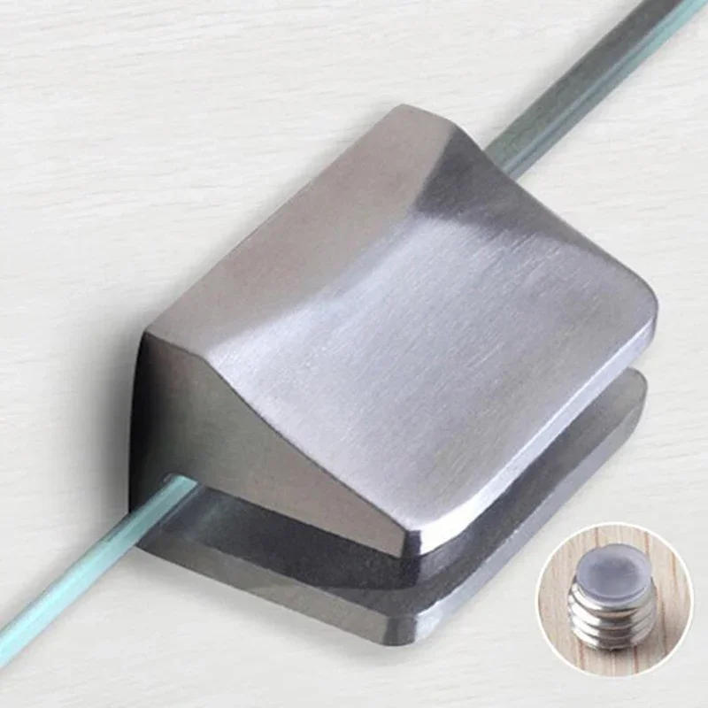 Description Picture 5 of itemGlass Clamp Glass Plated Brackets 304 Stainless Steel Shelf Holder Support Brackets Clamps Wall Mounted ClampClips