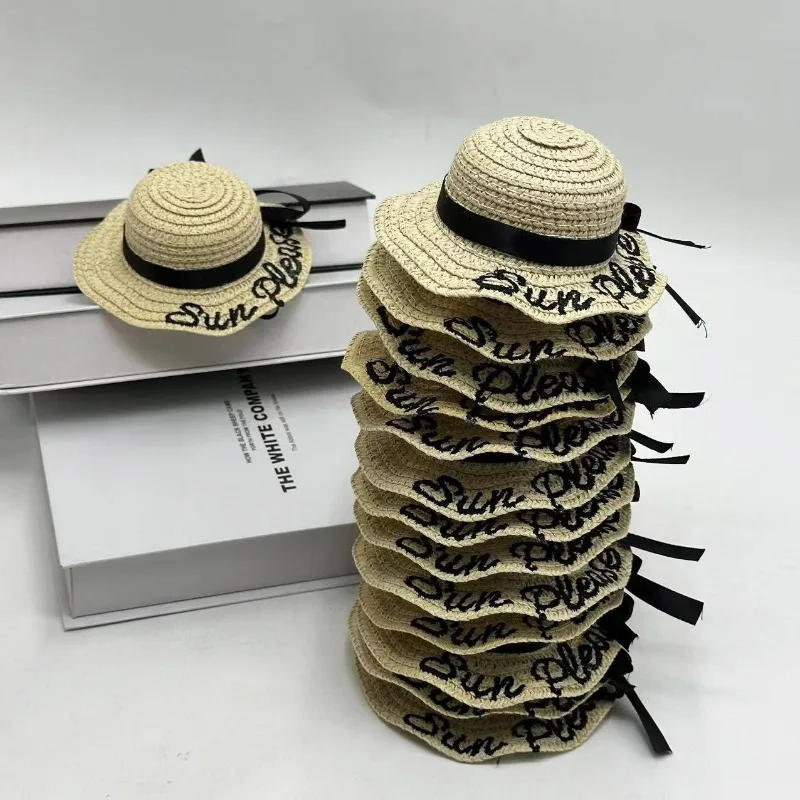 Description Picture 2 of itemSummer Pet Hats Sun Protection Straw Art Caps Bow Travel Hat Products Creative Miniature Decoration Accessory Dog Cat Caps