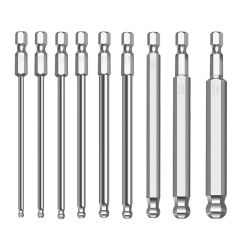 1 Pc Ball Bit: 1.5mm, 2mm, 2.5mm, 3mm, 4mm, 5mm, 6mm, 8mm And 10mm End Hex Screwdriver Bit Metric Hex Bit 100mm Long Driver Bit