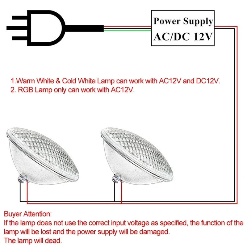 Description Picture 5 of item12W LED Underwater Lights 7W 9W Fountain Waterproof IP68 Pond Light AC/DC12V Outdoor SpotLight PAR36 RGB LED Swimming Pool Light