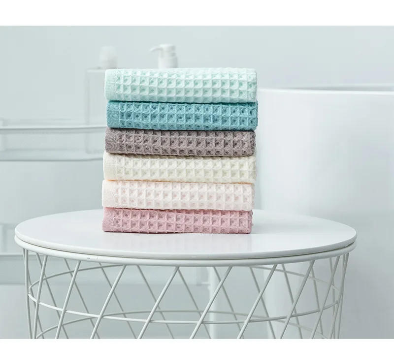 Description Picture 6 of itemNew 2020 1PC 100% Cotton Hand Towels for Adults and Kids Plaid Hand Towel Face Care Magic Bathroom Sport Waffle Towel 34x74cm