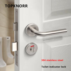 Toilet Door Lock 304 Stainless Steel Toilet Toilet Bathroom Lock Manned Uninstructed Partition Lock Split Body Handle