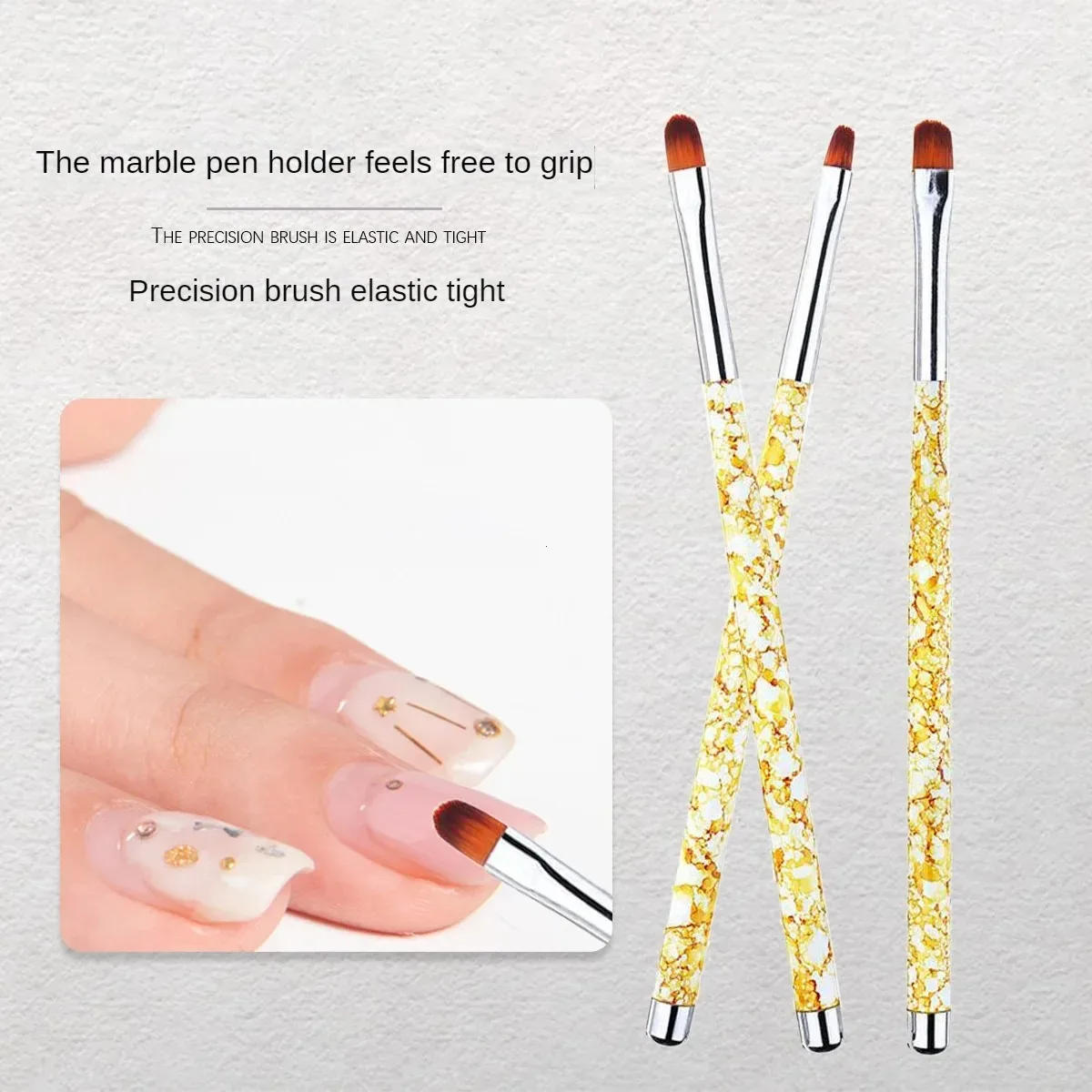 Description Picture 2 of item3pcs/set Nail Painting Pen Set Nail Art UV Gel Extension Builder Petal Flower Drawing Brush Manicure Tools