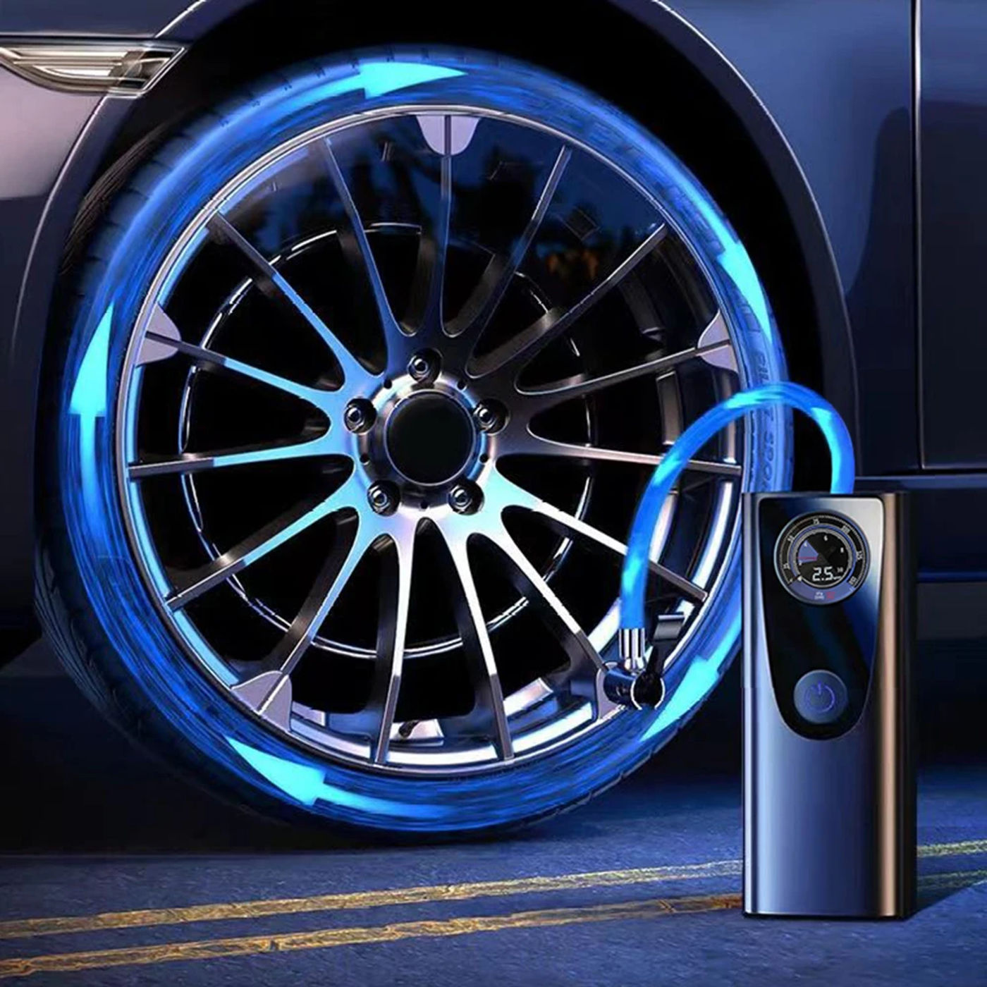 Description Picture 5 of item12V Vehicle Air Pump Low Noise Electric Tire Inflator Exact Pressure Reading Car Tire Air Pump for Moto Bike Car Tyre