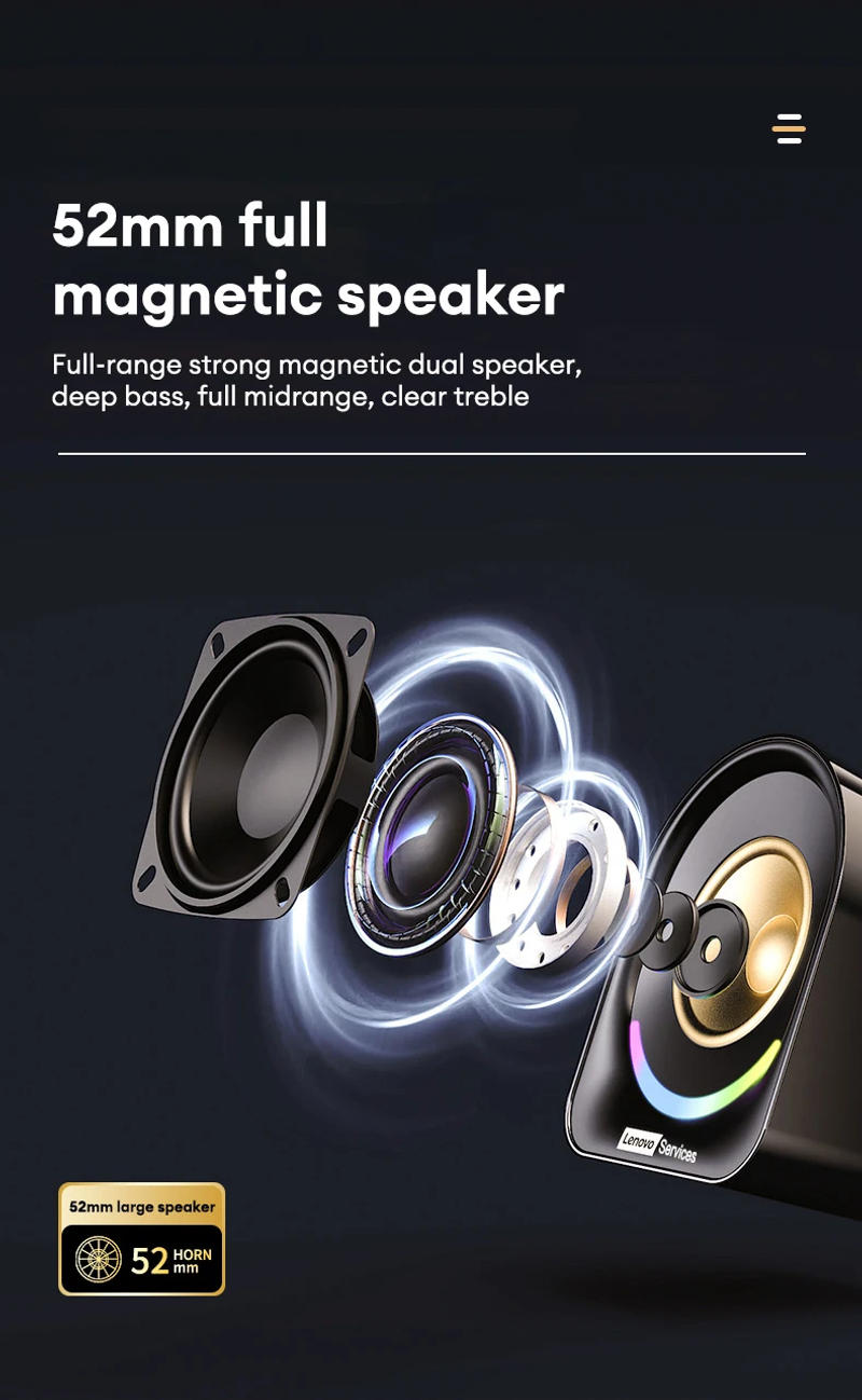 Description Picture 6 of itemChoice Lenovo A02 TWS Pairing Bluetooth Speakers HIFI Surround Sound Soundbox Big Audio For Phones Computer Wired Loudspeaker